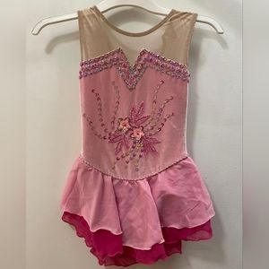 LIGHT PINK EMBROIDERED SKATING DRESS